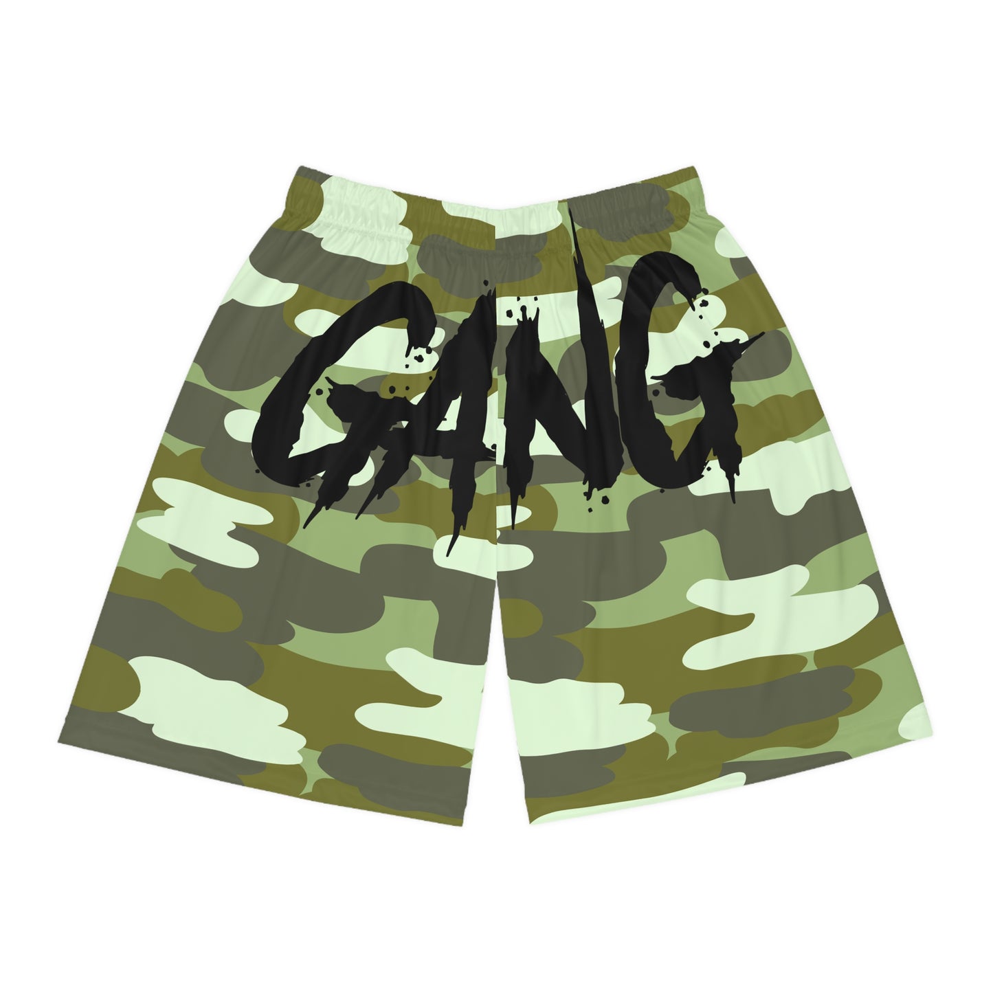 Gutter Cat Gang Green Camo Basketball Shorts
