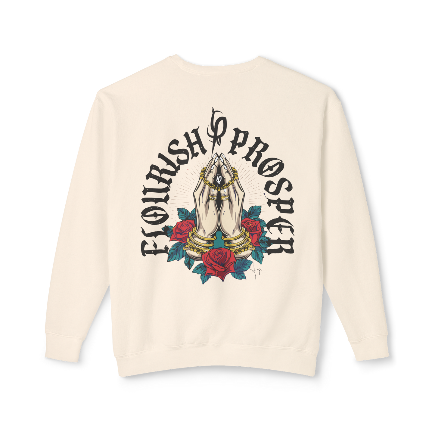 Flourish & Prosper Prayed for Roses Sweatshirt (Off-White)