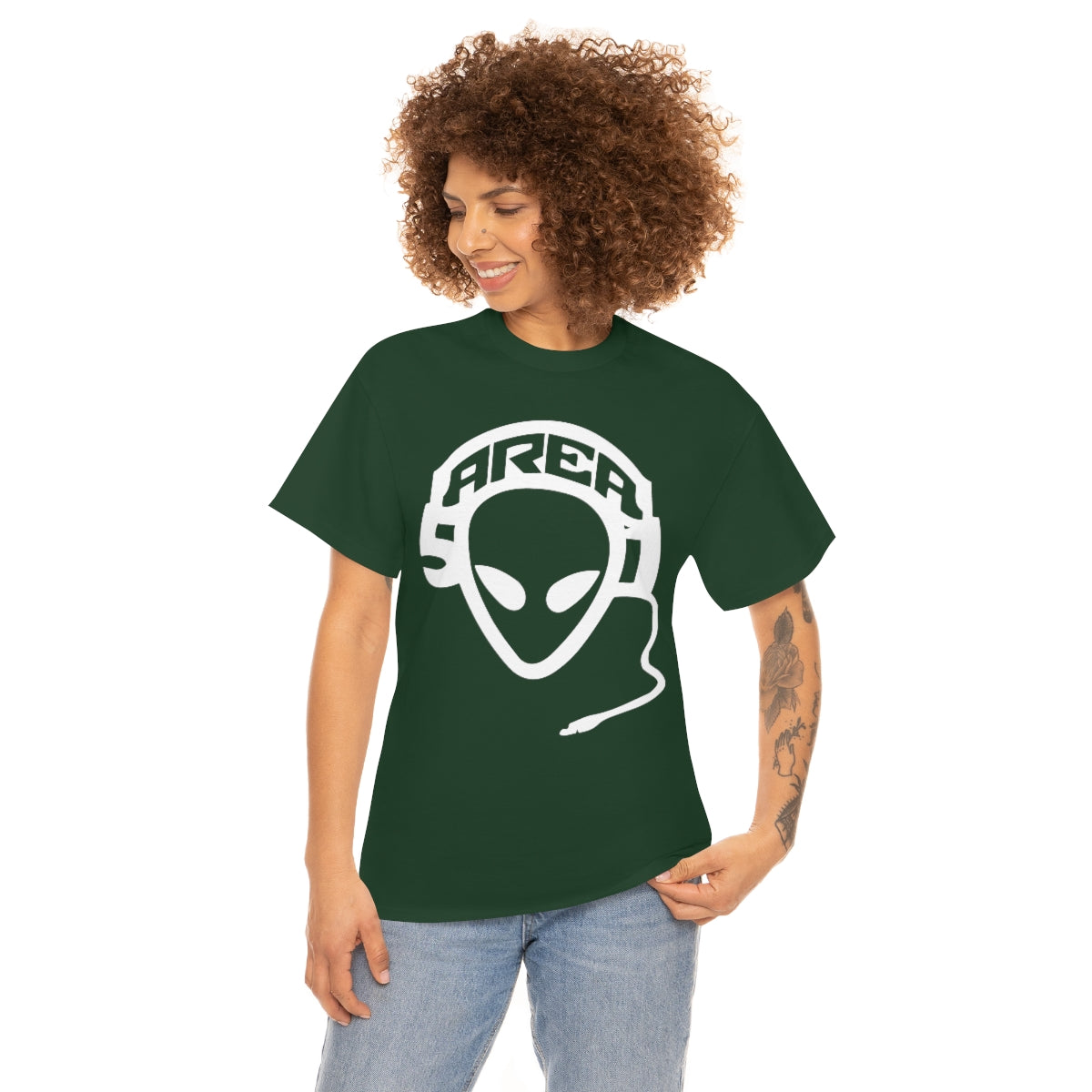 Area 51 Hip Hop Crew Logo Forest Green T Shirt