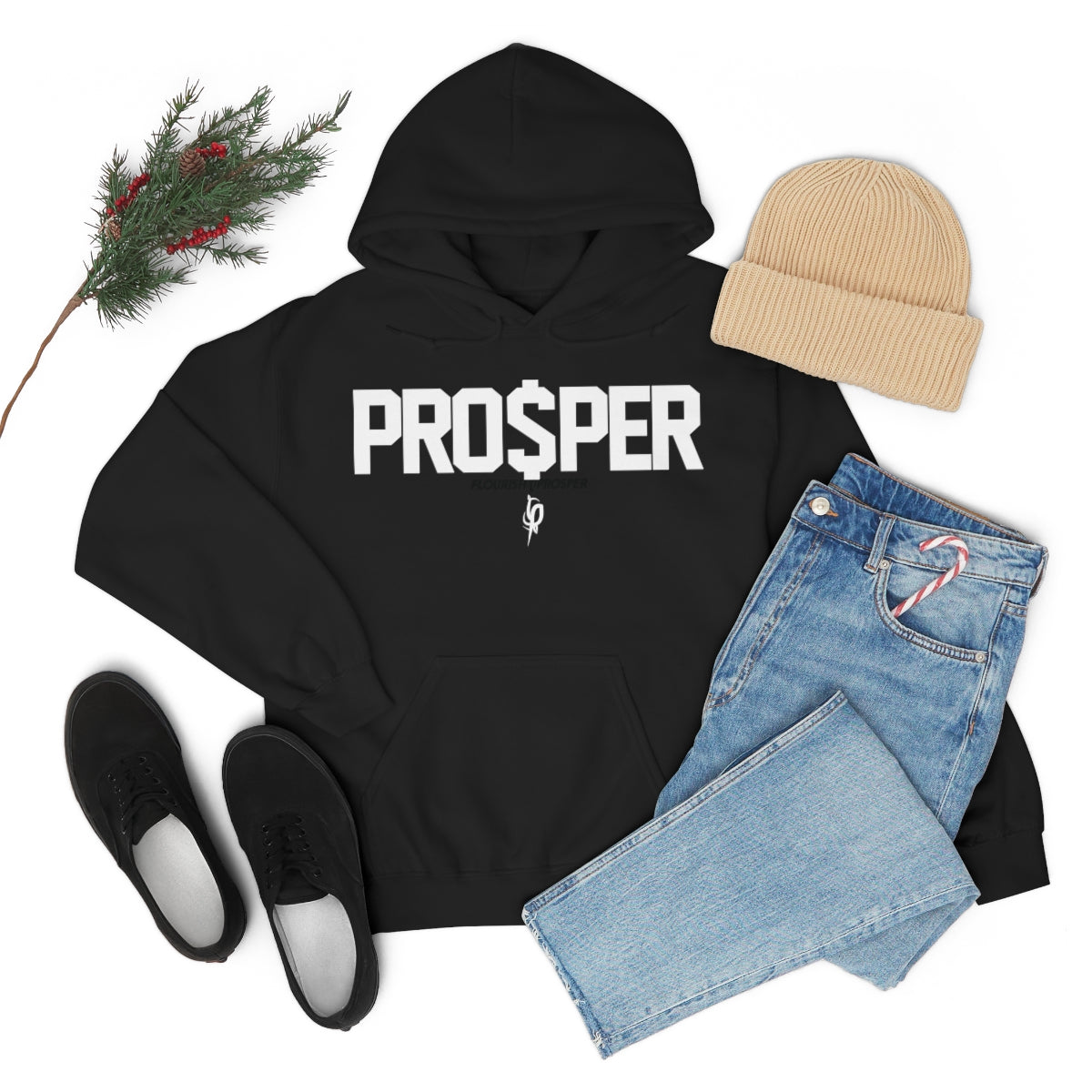 Promo PRO$PER Black Hoodie by Flourish$Prosper (White Lettering)