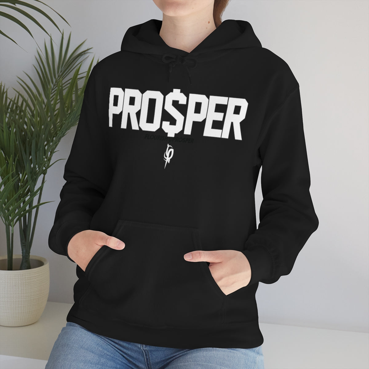 Promo PRO$PER Black Hoodie by Flourish$Prosper (White Lettering)