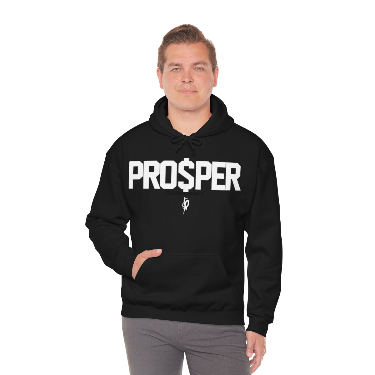 Promo PRO$PER Black Hoodie by Flourish$Prosper (White Lettering)