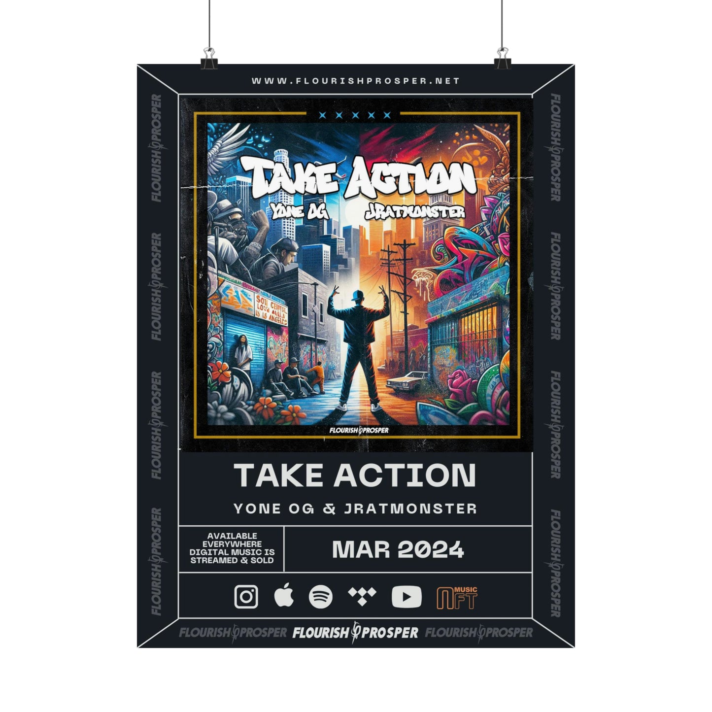 Yone OG & JratMonster "Take Action" Matte Vertical Posters