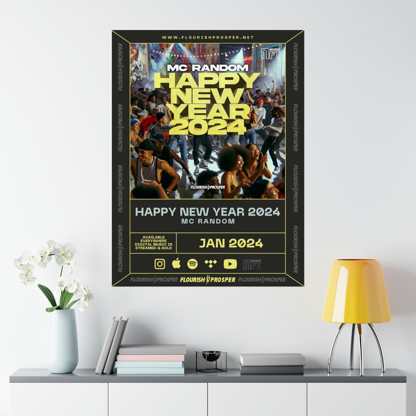 MC Random "Happy New Year 2024" Matte Vertical Posters