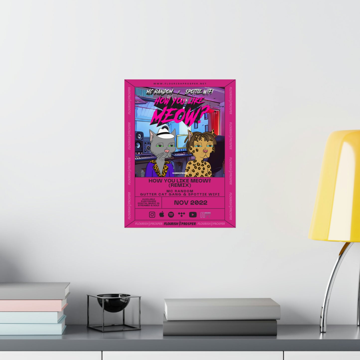 MC Random, Gutter Cat Gang, and Spottie WiFi "How You Like Meow? (Remix)" Matte Vertical Posters