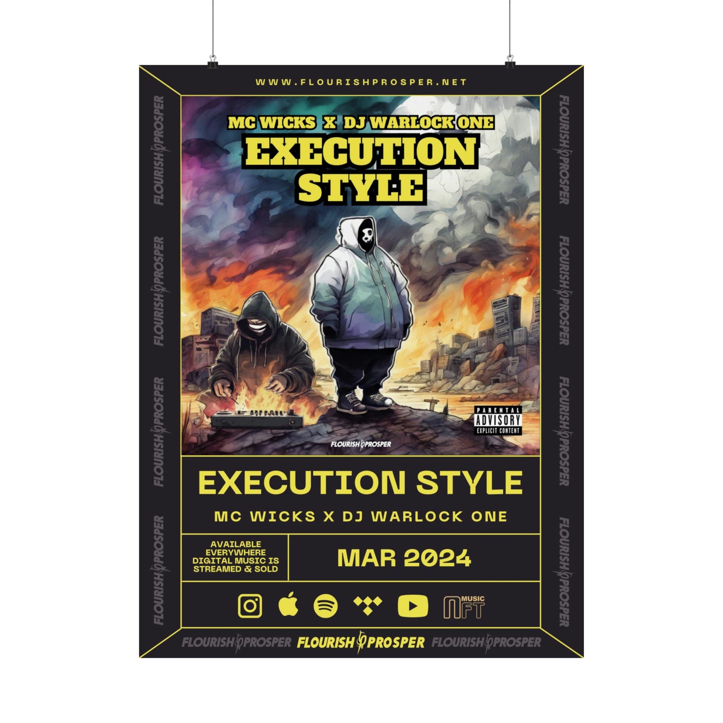 MC Wicks & DJ Warlock One "Execution Style" Matte Vertical Posters