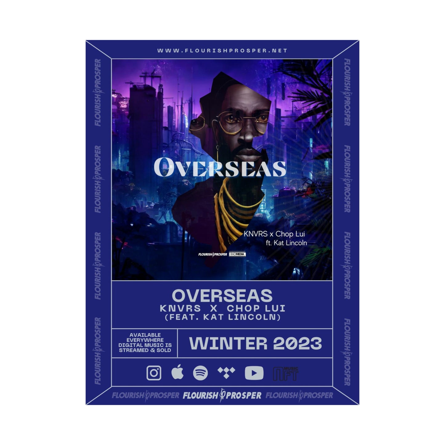 KNVRS x Chop Lui featuring Kat Lincoln "Overseas" Matte Vertical Posters