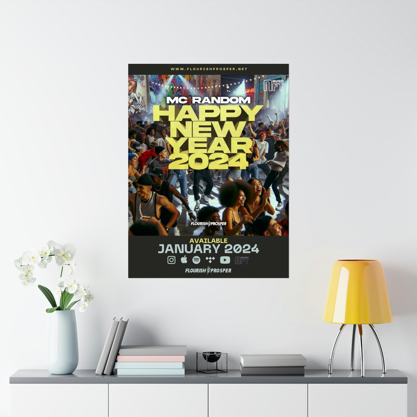 MC Random "Happy New Year 2024" Matte Vertical Posters