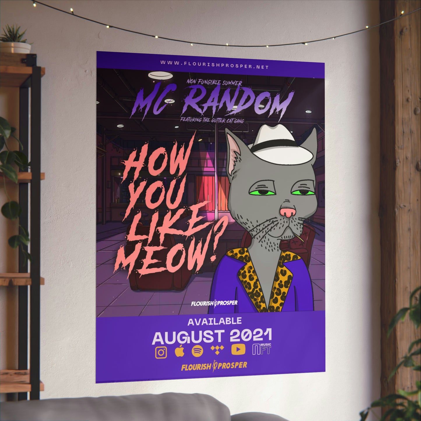 MC Random & Gutter Cat Gang "How You Like Meow?" Matte Vertical Posters