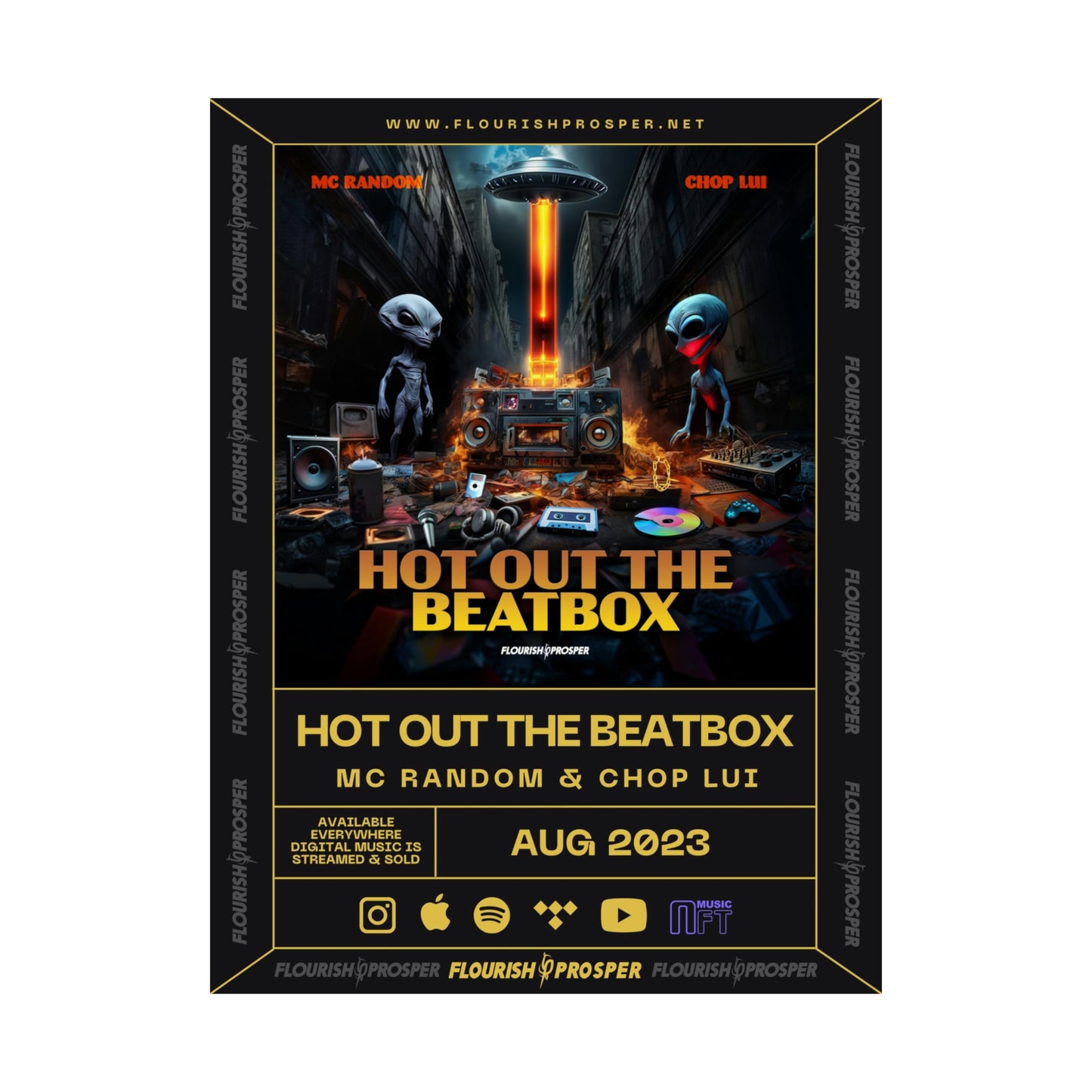 MC Random & Chop Lui "Hot Out the Beatbox" Matte Vertical Posters