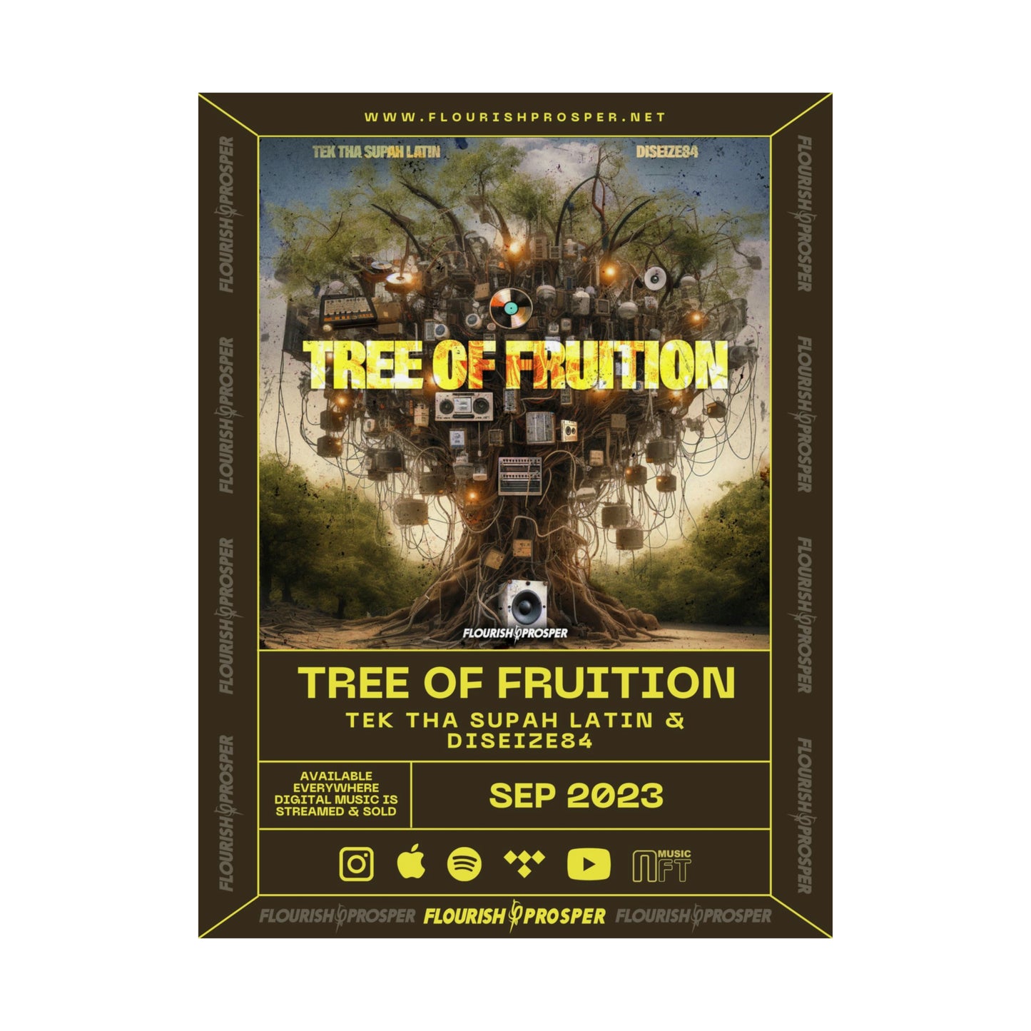 Tek Tha Supah Latin & Diseize84 "Tree of Fruition" Matte Vertical Posters