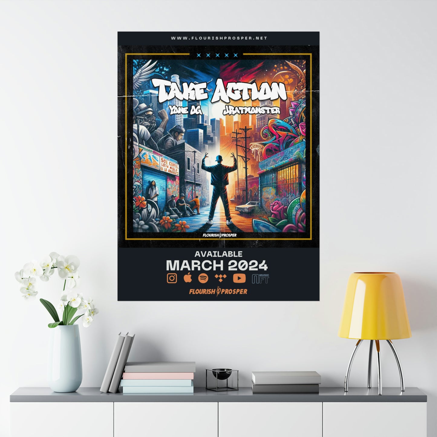 Yone OG & JratMonster "Take Action" Matte Vertical Posters