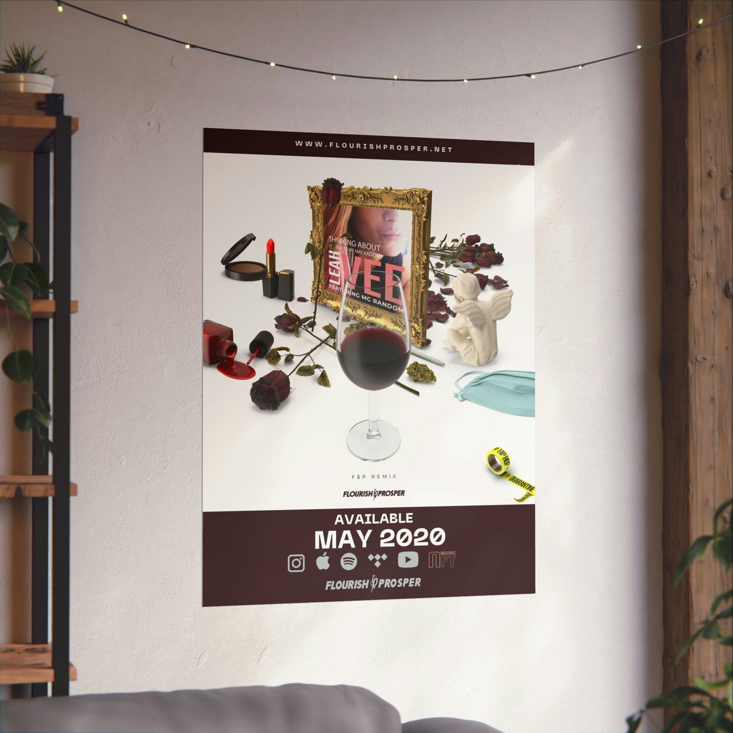Leah Vee and MC Random "Thinking About (F$P Remix)" Matte Vertical Posters
