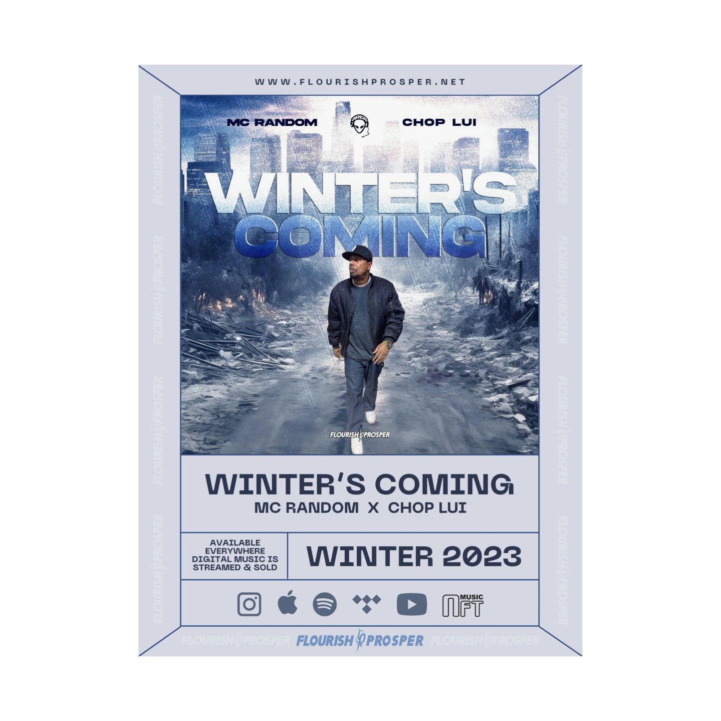 MC Random & Chop Lui "Winter's Coming" Matte Vertical Posters