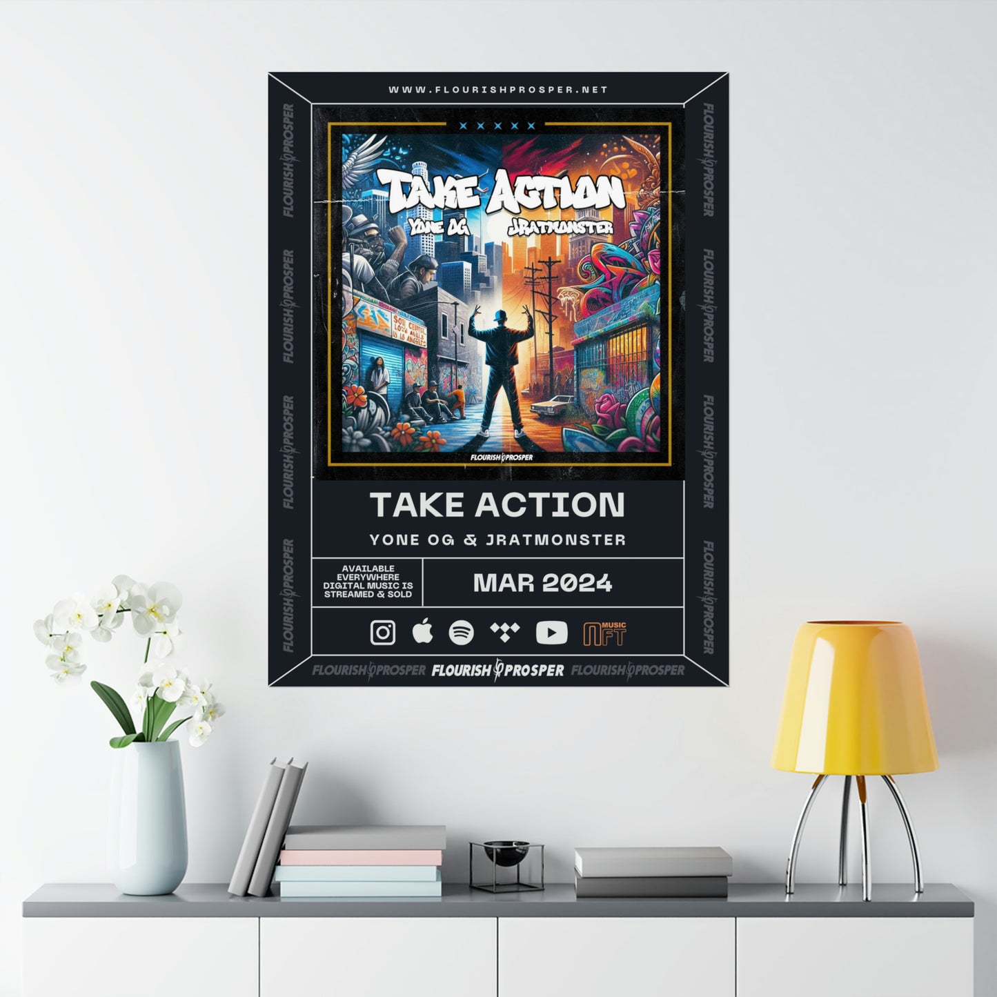 Yone OG & JratMonster "Take Action" Matte Vertical Posters