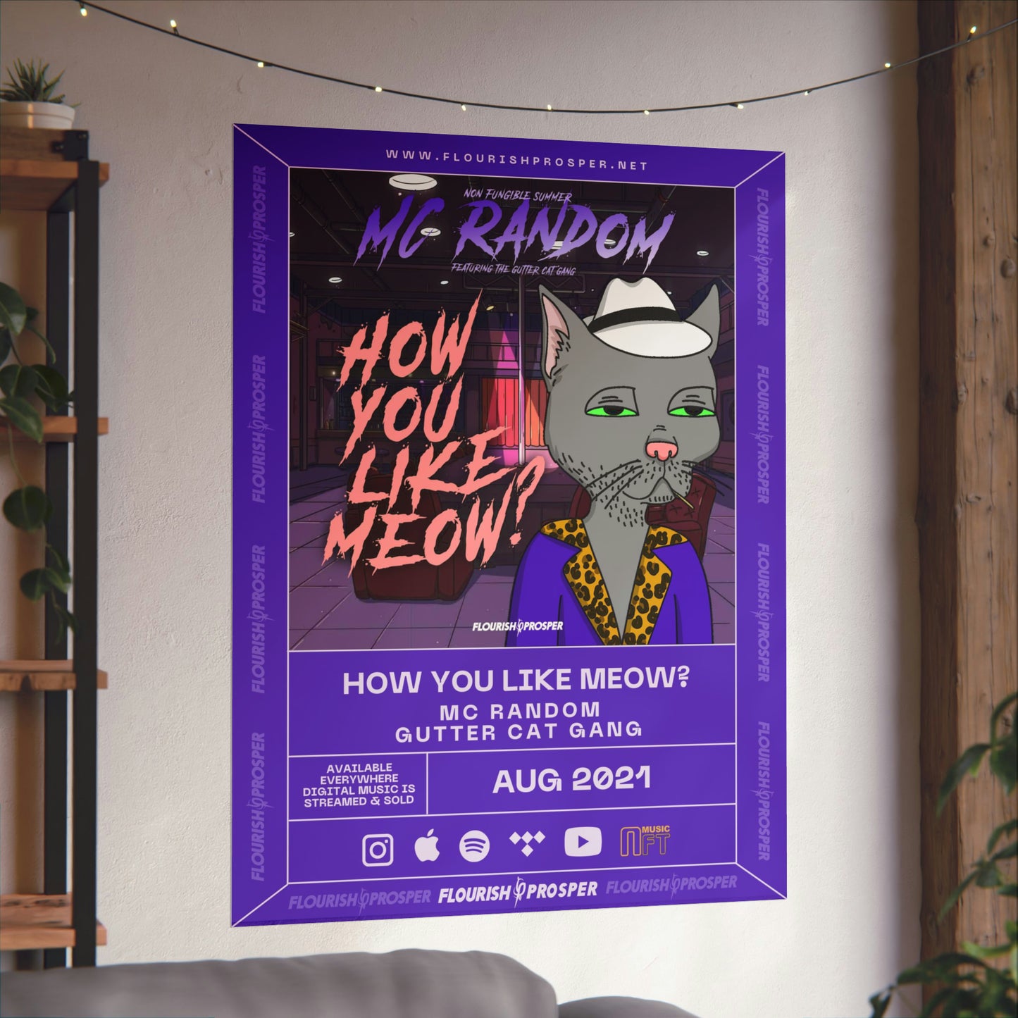 MC Random & Gutter Cat Gang "How You Like Meow?" Matte Vertical Posters
