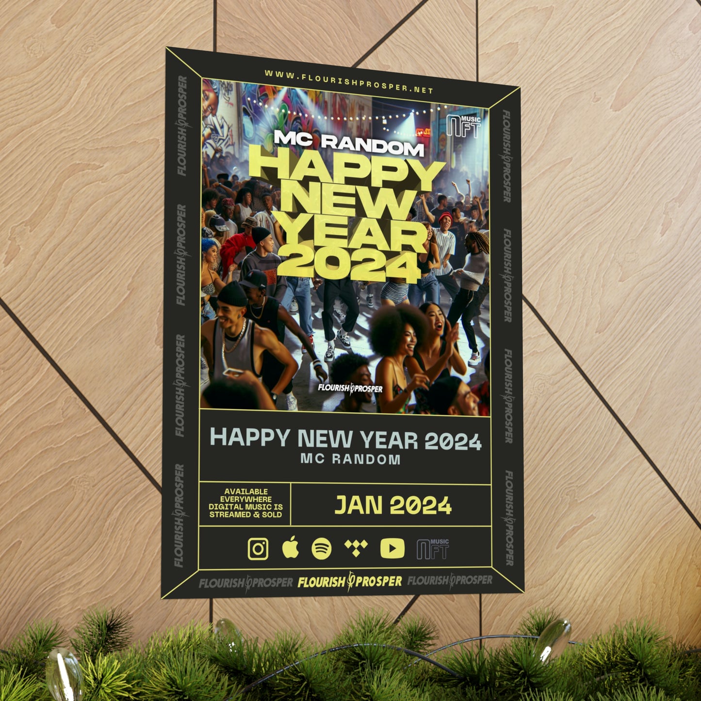 MC Random "Happy New Year 2024" Matte Vertical Posters