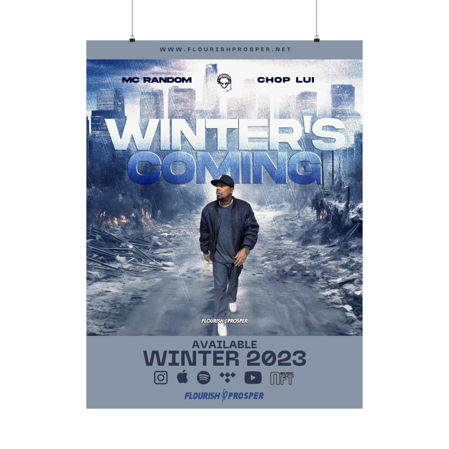 MC Random & Chop Lui "Winter's Coming" Matte Vertical Posters