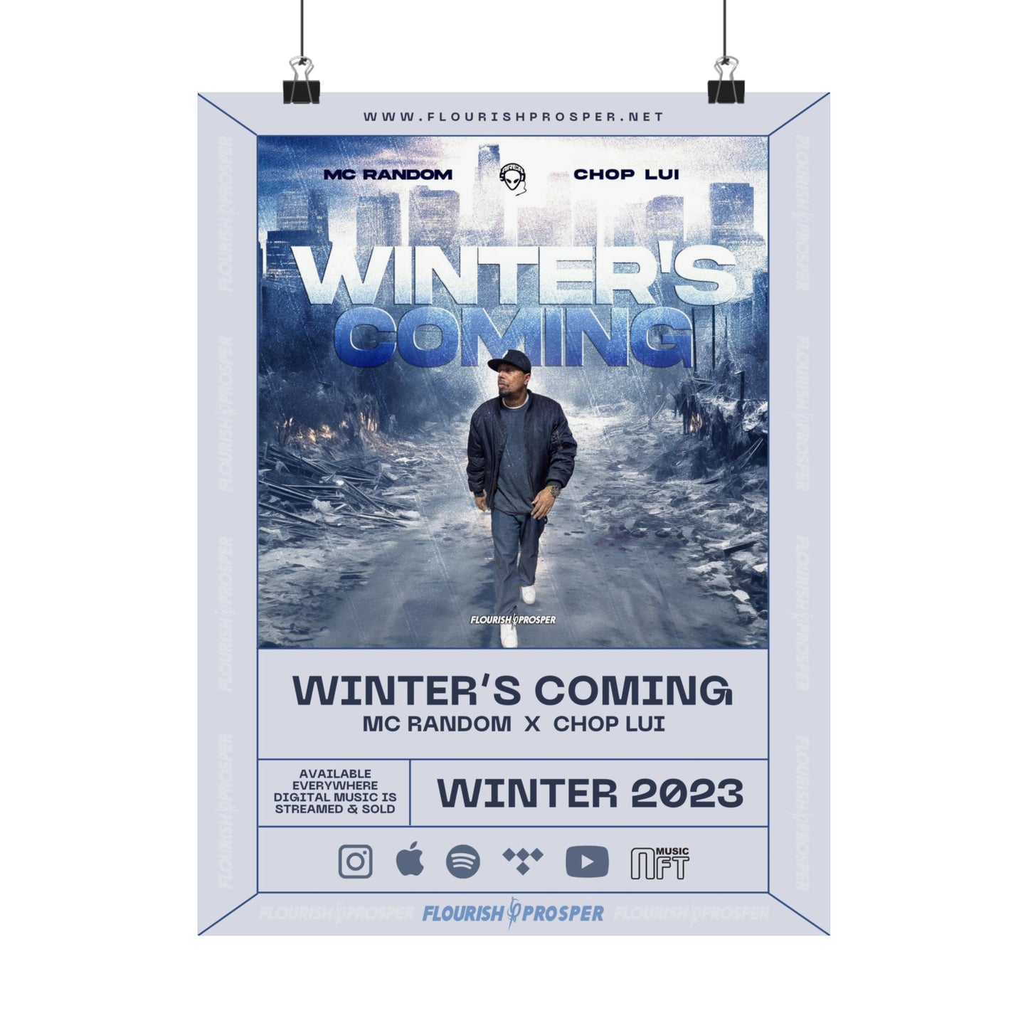 MC Random & Chop Lui "Winter's Coming" Matte Vertical Posters