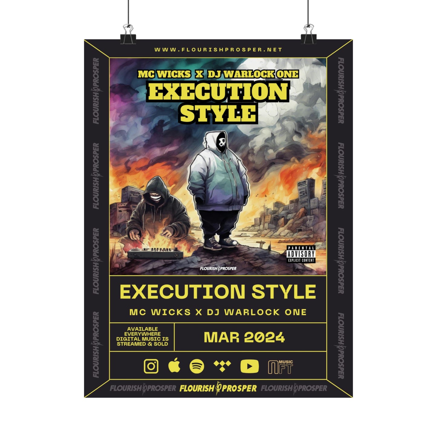 MC Wicks & DJ Warlock One "Execution Style" Matte Vertical Posters